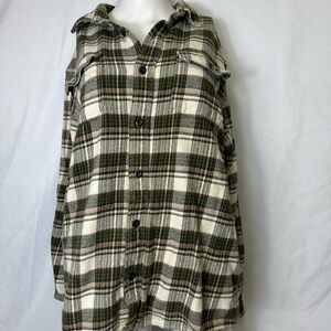 Orvis Men's Black Tan Cream  Flannel Button-Up Shirt Long Sleeve Chest Pocket